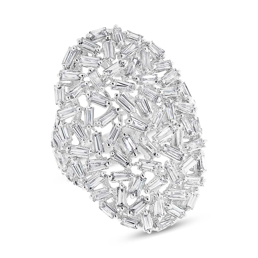 3.20ct 14k White Gold Diamond Baguette Lady's Ring