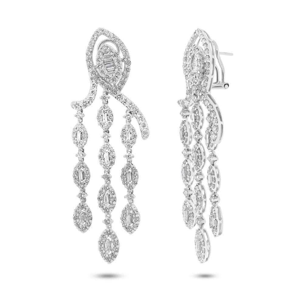 6.36ct 18k White Gold Diamond Chandelier Earrings