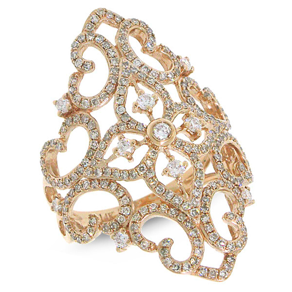 0.95ct 14k Rose Gold Diamond Lady's Ring