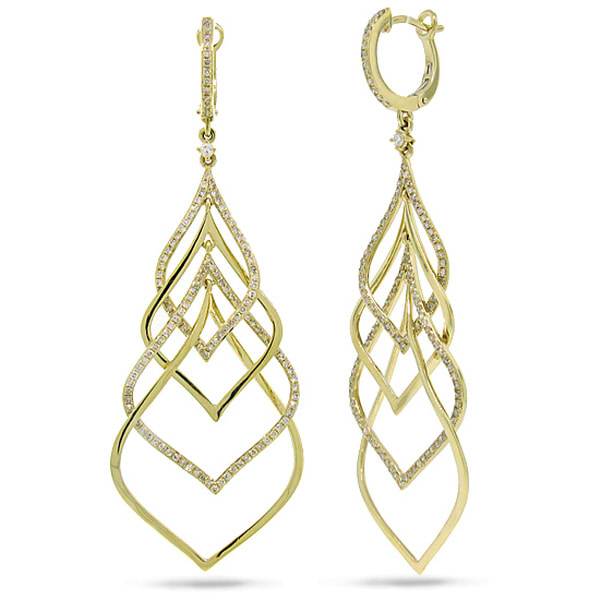 1.31ct 14k Yellow Gold Diamond Earrings