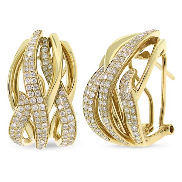 1.37ct 14k Yellow Gold Diamond Earrings