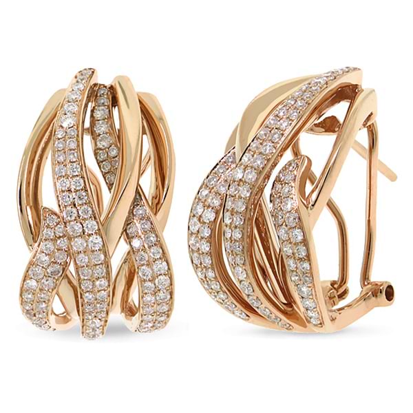 1.37ct 14k Rose Gold Diamond Earrings