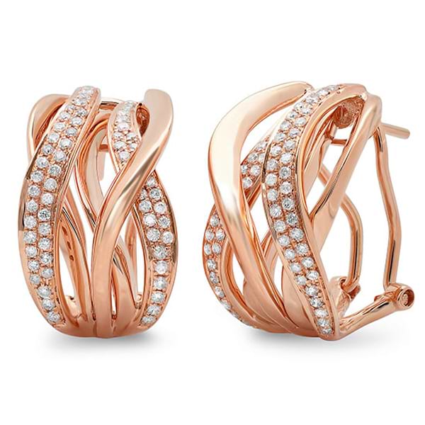 0.84ct 14k Rose Gold Diamond Earrings