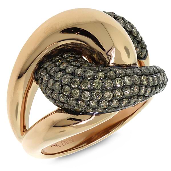 1.56ct 14k Rose Gold Champagne Diamond Link Ring