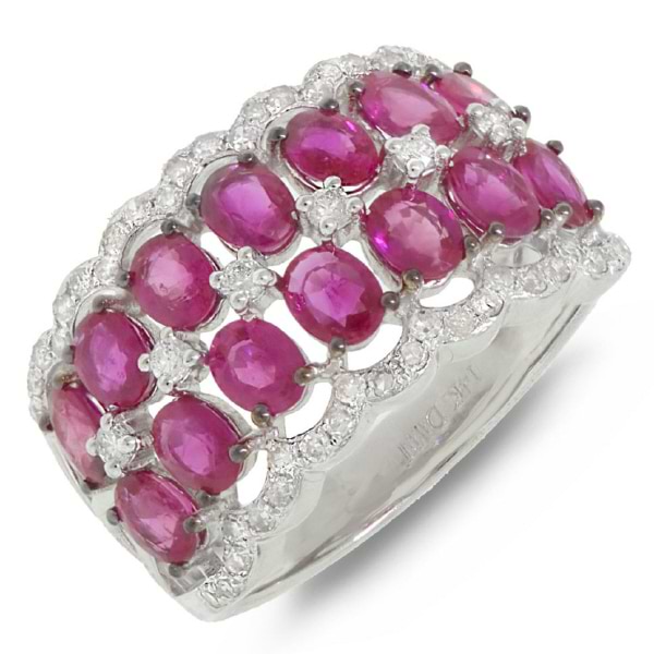 0.40ct Diamond & 2.74ct Pink Sapphire 14k White Gold Ring