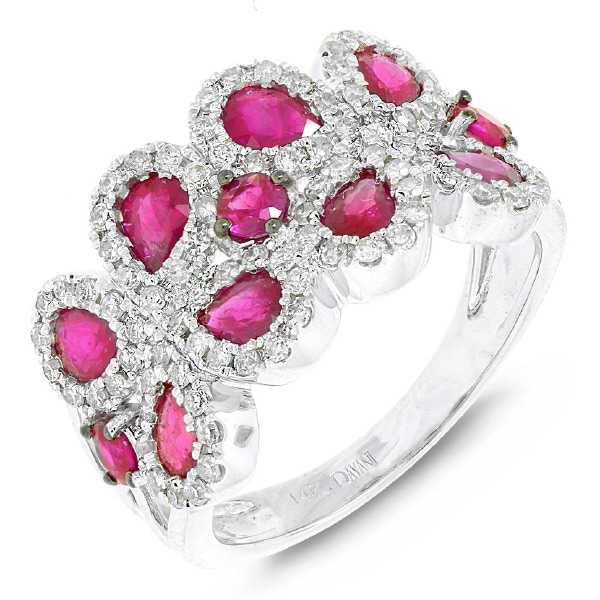 0.58ct Diamond & 1.82ct Pink Sapphire 14k White Gold Ring