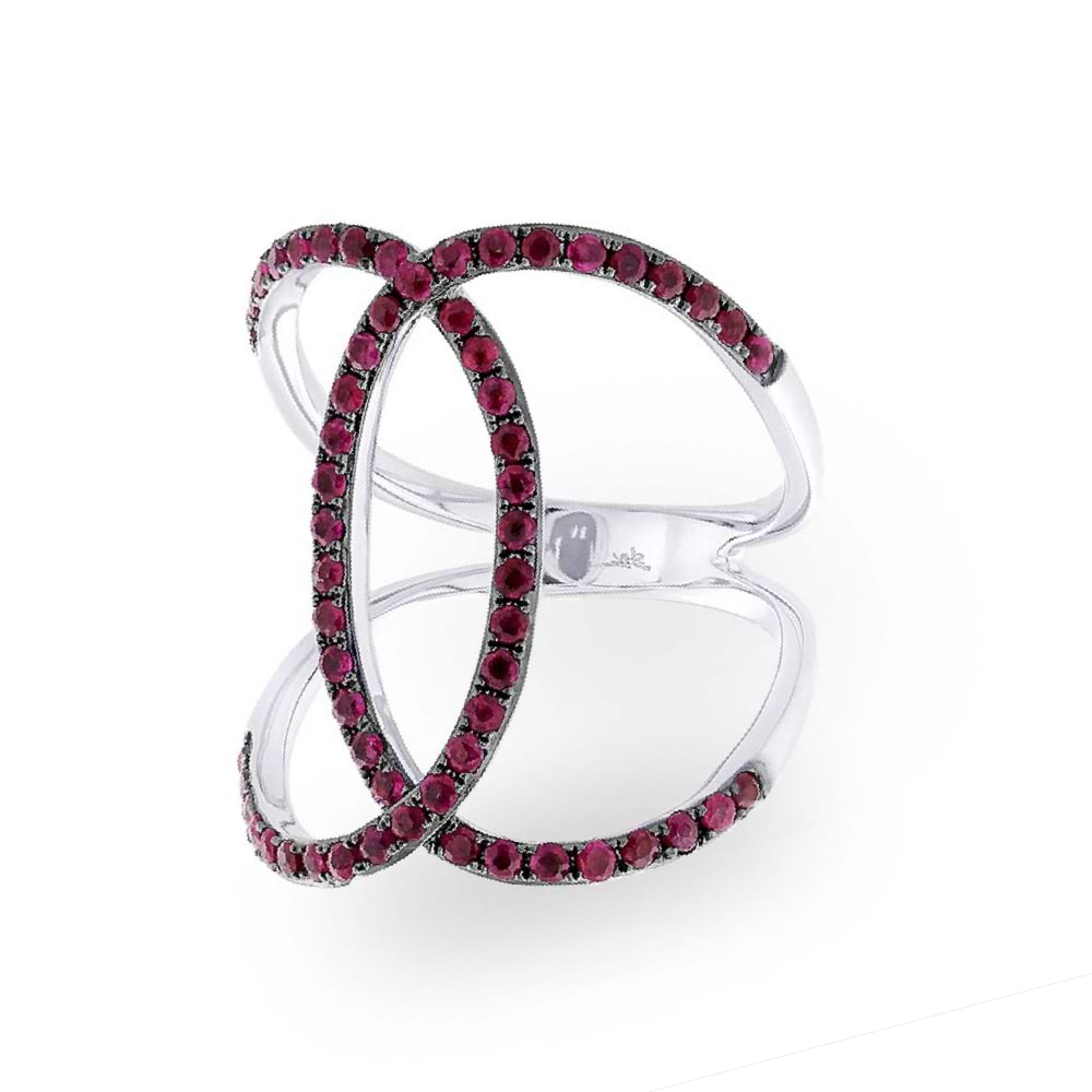1.00ct Ruby 14k White Gold Lady's Ring