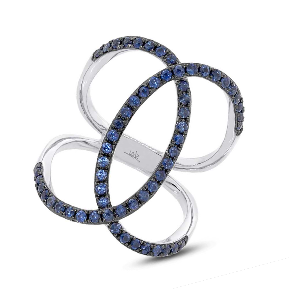 0.90ct Blue Sappphire 14k White Gold Lady's Ring