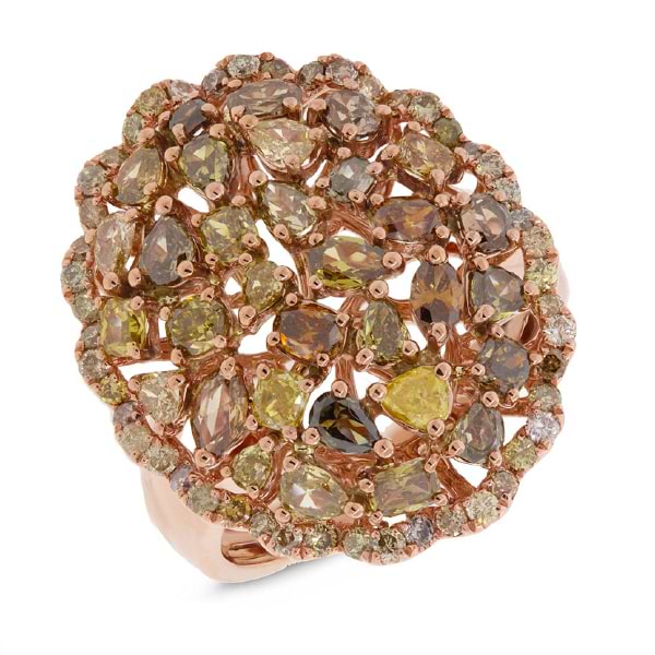 2.81ct 18k Rose Gold Fancy Color Diamond Ring