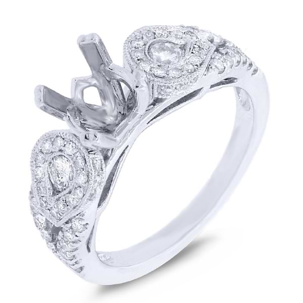 0.67ct 14k White Gold Diamond Semi-mount Ring