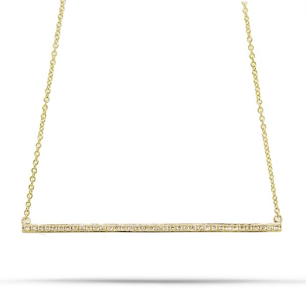 0.27ct 14k Yellow Gold Diamond Bar Necklace
