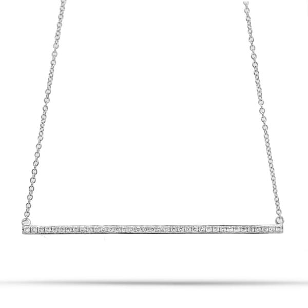 0.27ct 14k White Gold Diamond Bar Necklace
