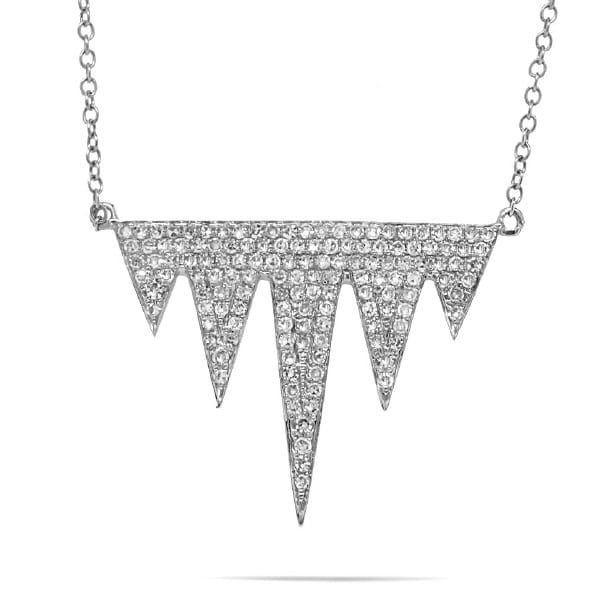 0.44ct 14k White Gold Diamond Pave Necklace