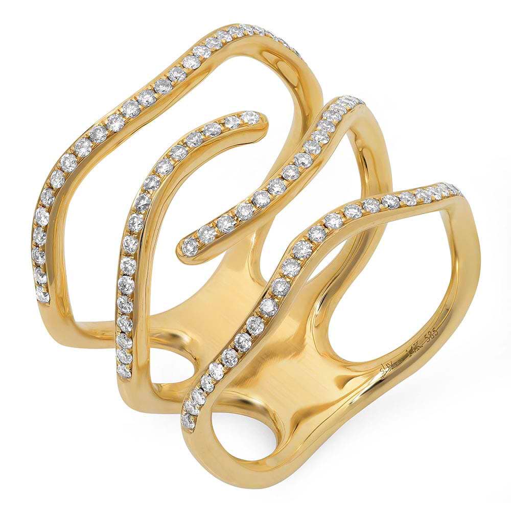 0.45ct 14k Yellow Gold Diamond Lady's Ring Size 8.5