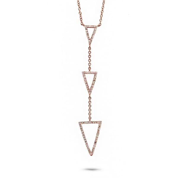 0.20ct 14k Rose Gold Diamond Triangle Necklace