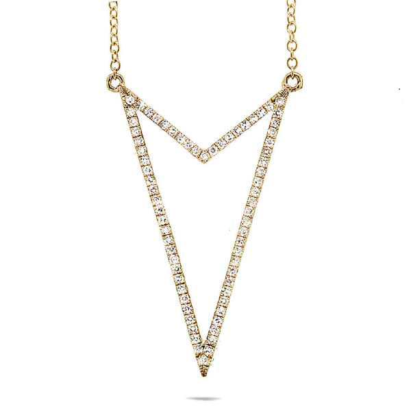 0.22ct 14k Yellow Gold Diamond Necklace