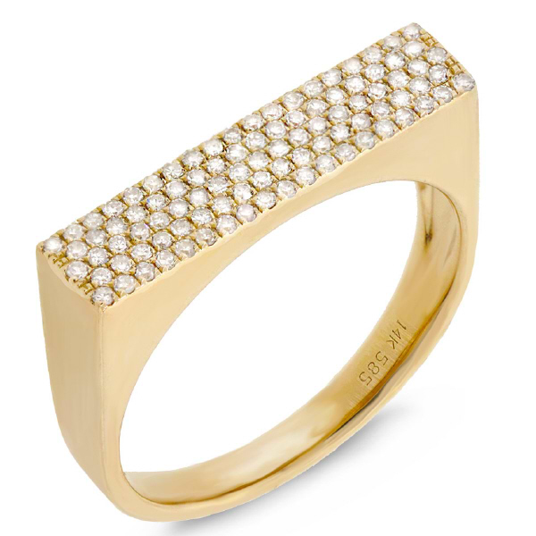 0.30ct 14k Yellow Gold Diamond Pave Lady's Ring
