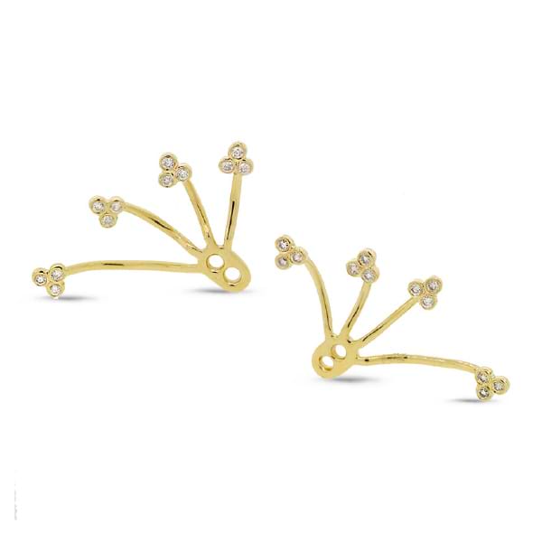 0.16ct 14k Yellow Gold Diamond Ear Jacket Earrings