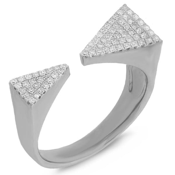 0.22ct 14k White Gold Diamond Pave Triangle Ring