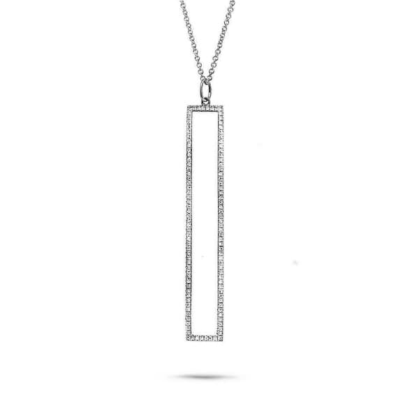 0.24ct 14k White Gold Diamond Pendant Necklace