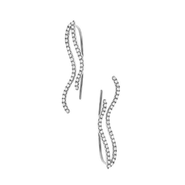 0.26ct 14k White Gold Diamond Ear Crawler Earrings