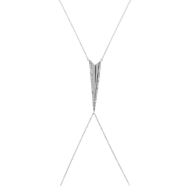 0.43ct 14k White Gold Diamond Body Chain Necklace