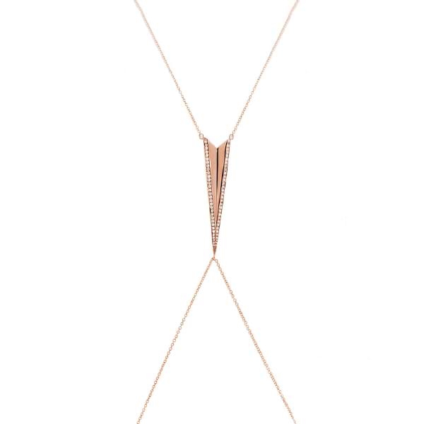 0.43ct 14k Rose Gold Diamond Body Chain Necklace