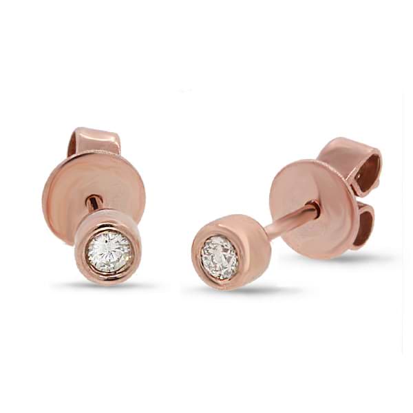 0.07ct 14k Rose Gold Diamond Stud Earrings