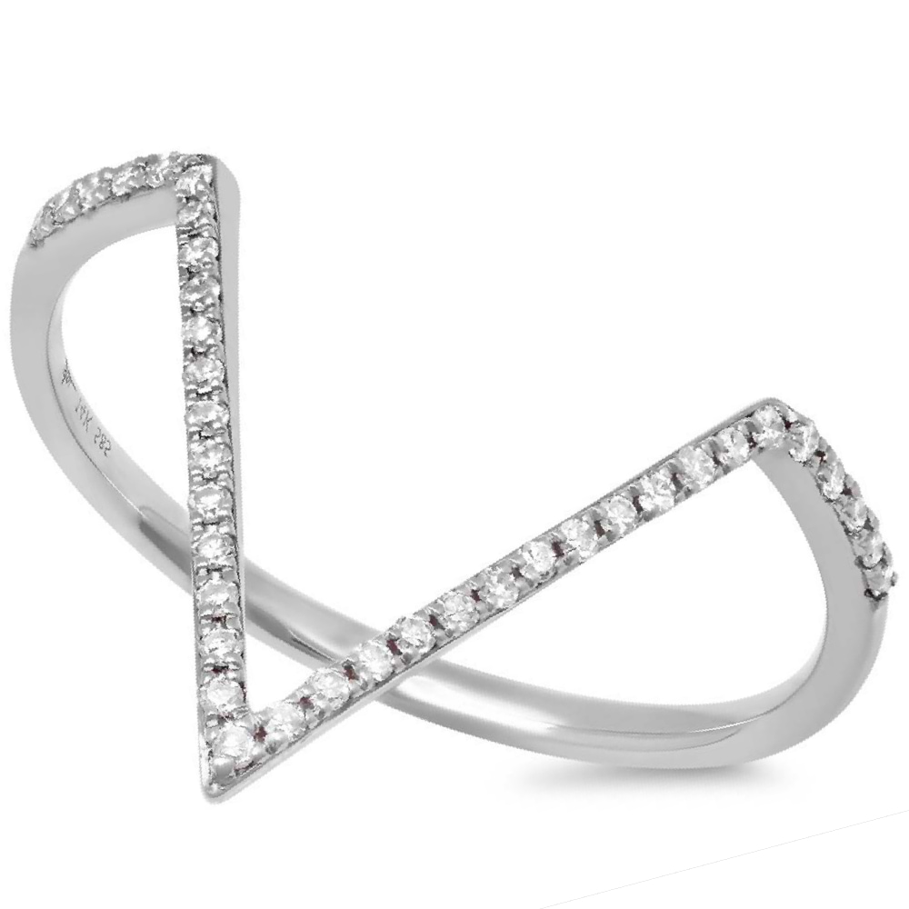 0.11ct 14k White Gold Diamond Lady's Ring Size 5