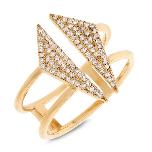 0.21ct 14k Yellow Gold Diamond Pave Lady's Ring