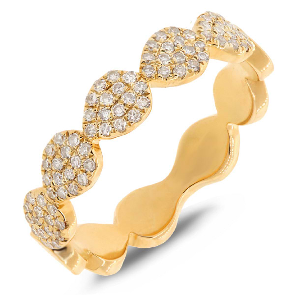0.25ct 14k Yellow Gold Diamond Pave Lady's Ring