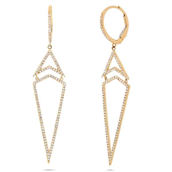 0.60ct 14k Yellow Gold Diamond Earrings