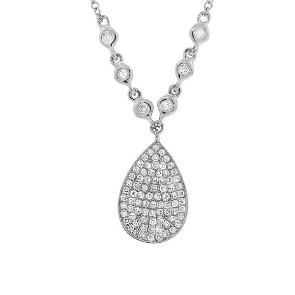 0.26ct 14k White Gold Diamond Pave Necklace