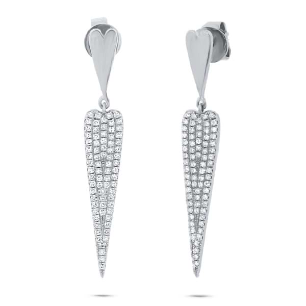 0.36ct 14k White Gold Diamond Pave Earrings