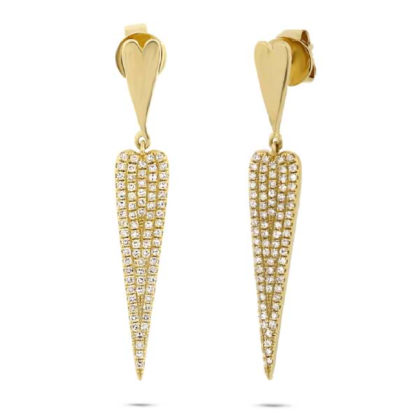 0.36ct 14k Yellow Gold Diamond Pave Earrings