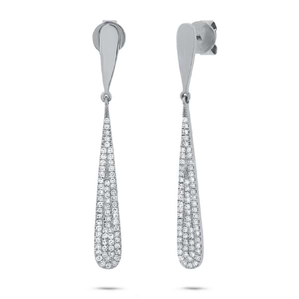 0.31ct 14k White Gold Diamond Pave Earrings