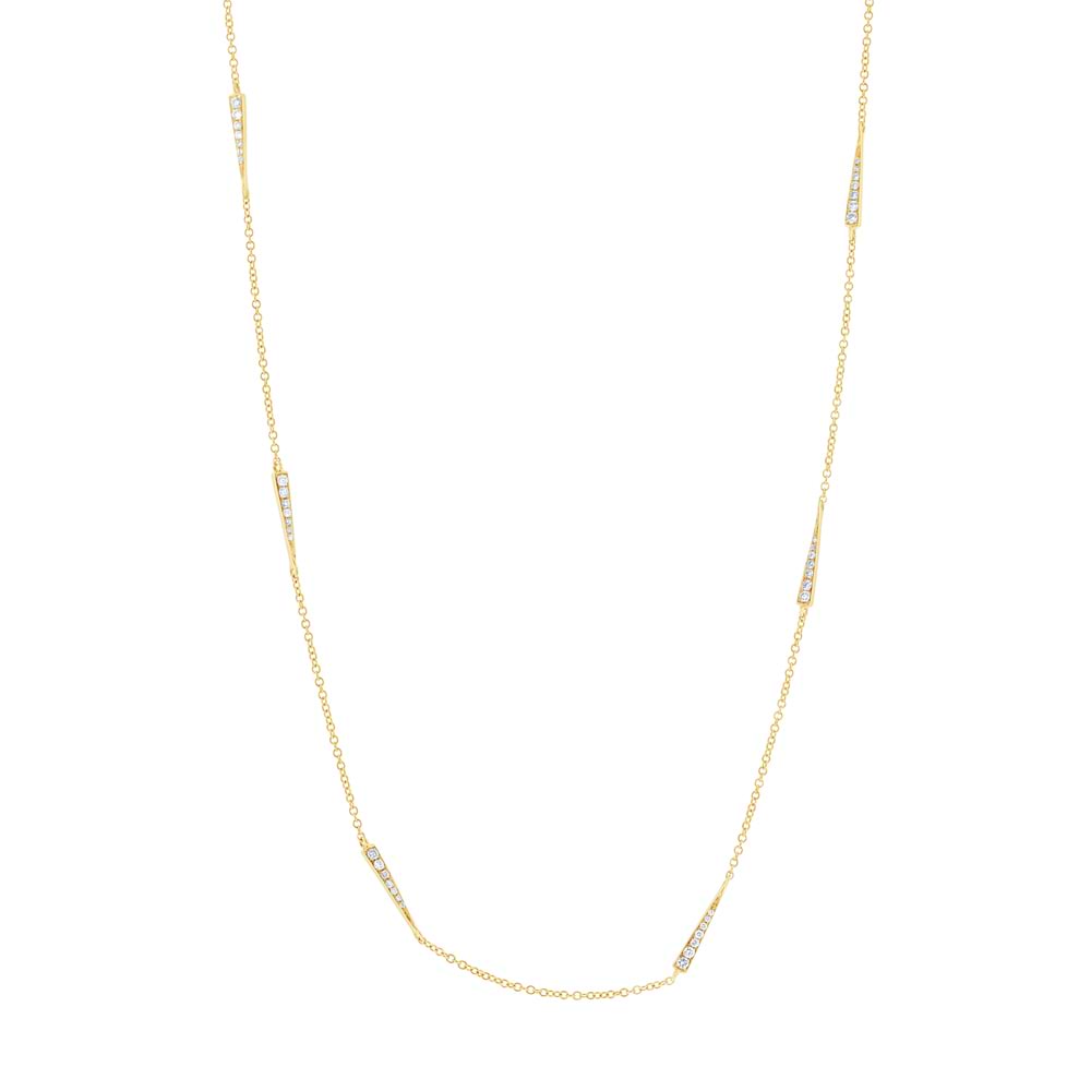 0.83ct 14k Yellow Gold Diamond Triangle Necklace