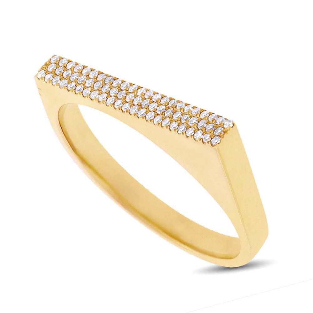0.15ct 14k Yellow Gold Diamond Pave Lady's Ring Size 6
