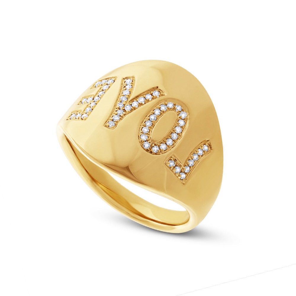 0.14ct 14k Yellow Gold Diamond ''Love'' Ring