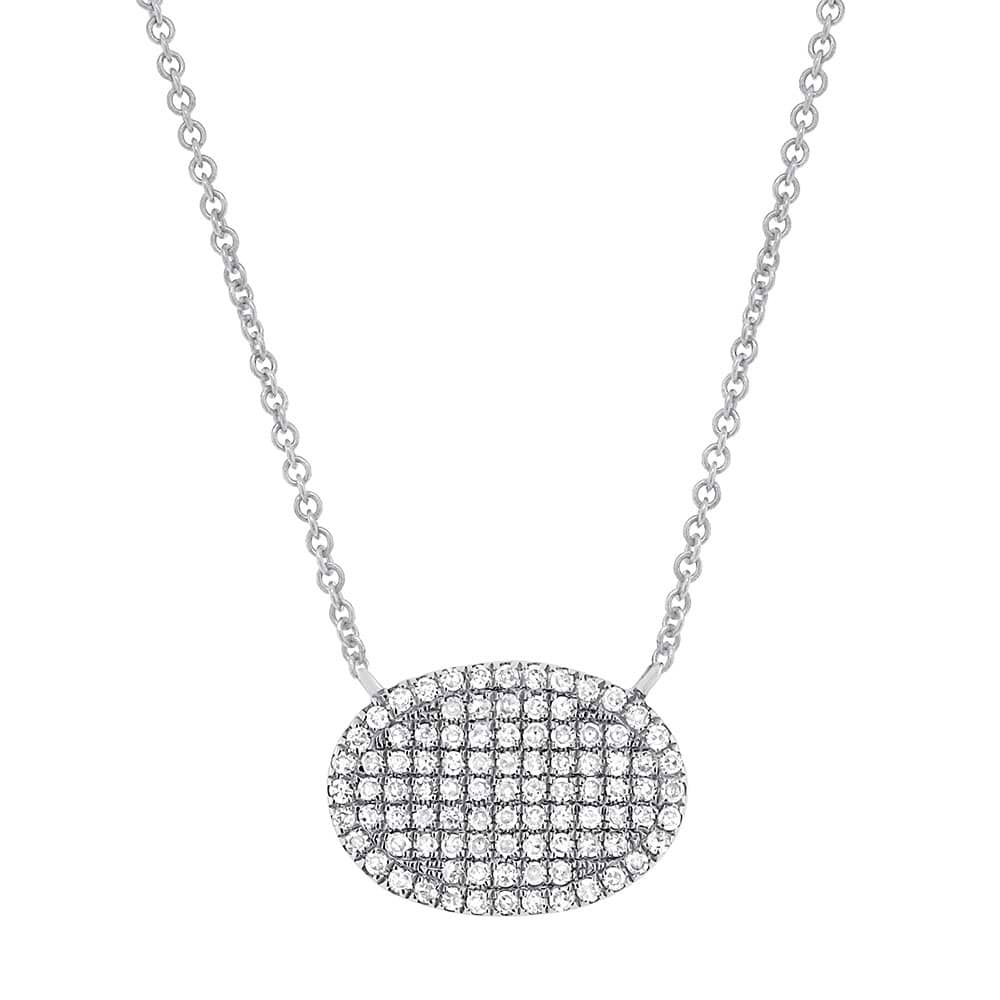 0.21ct 14k White Gold Diamond Pave Necklace