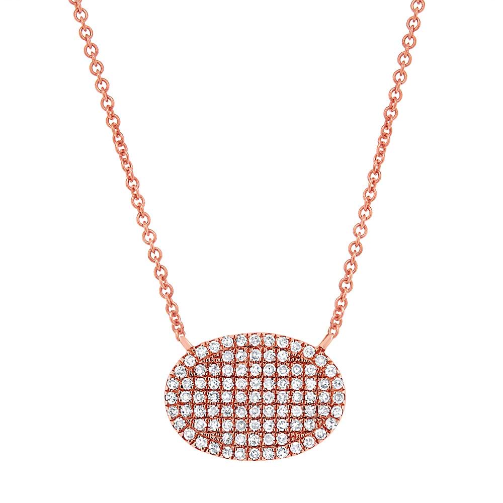 0.21ct 14k Rose Gold Diamond Pave Necklace
