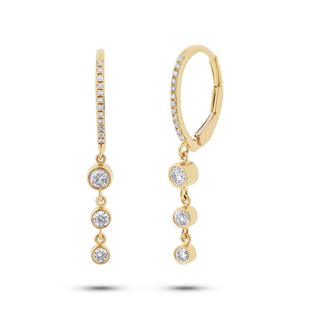 0.39ct 14k Yellow Gold Diamond Earrings
