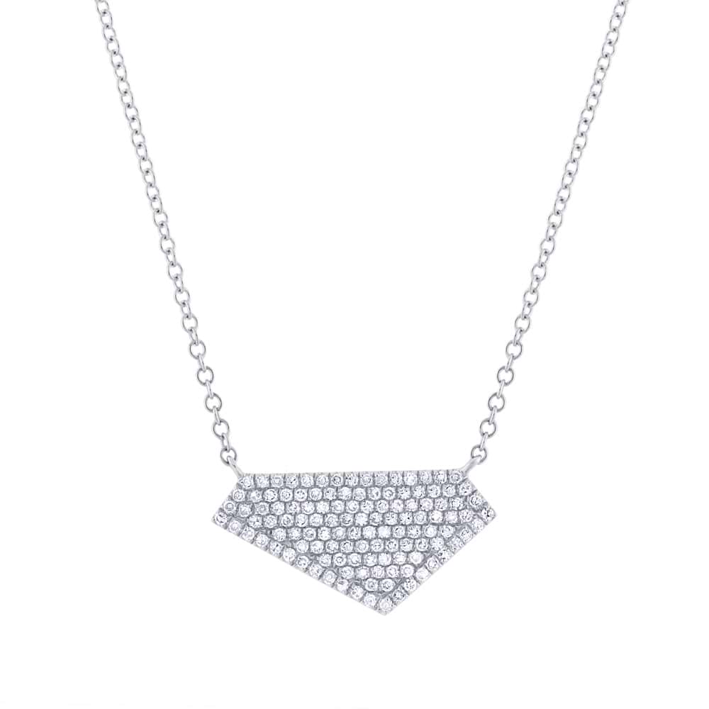 0.28ct 14k White Gold Diamond Pave Necklace