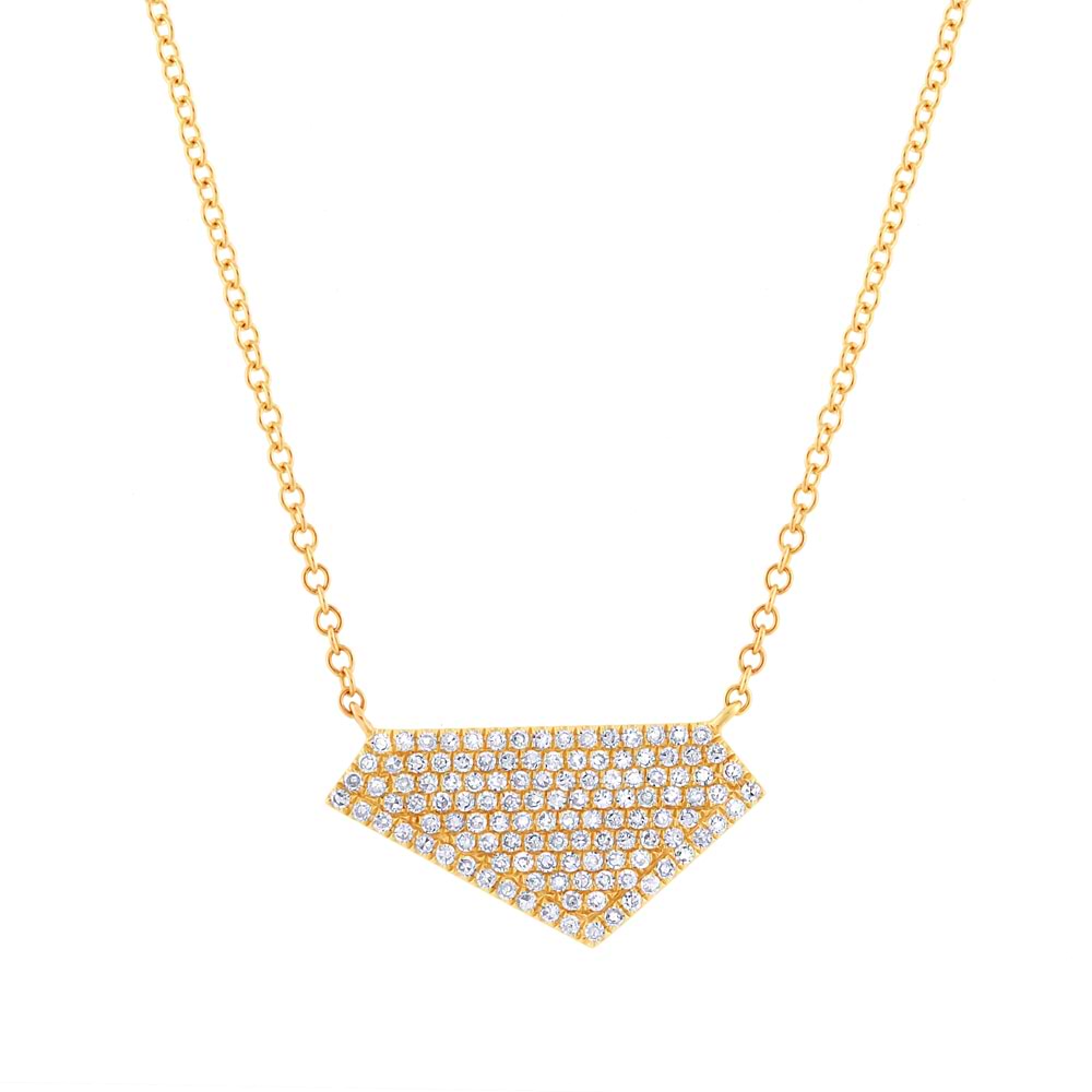 0.28ct 14k Yellow Gold Diamond Pave Necklace