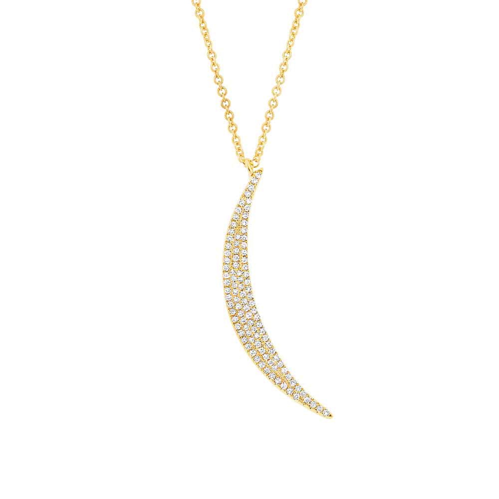 0.25ct 14k Yellow Gold Diamond Pave Necklace