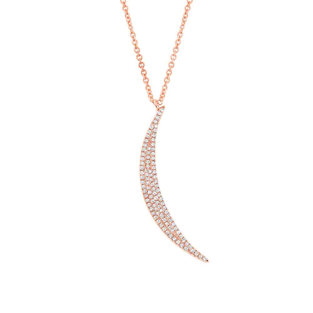 0.25ct 14k Rose Gold Diamond Pave Necklace