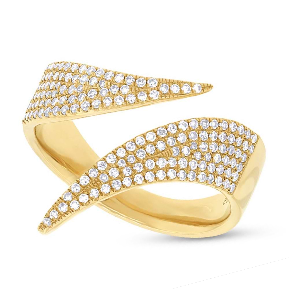 0.42ct 14k Yellow Gold Diamond Pave Lady's Ring