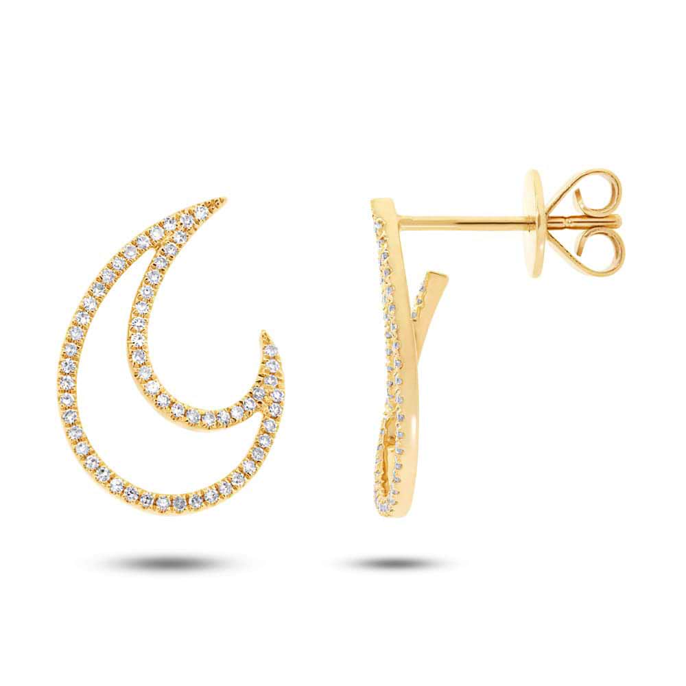 0.27ct 14k Yellow Gold Diamond Earrings