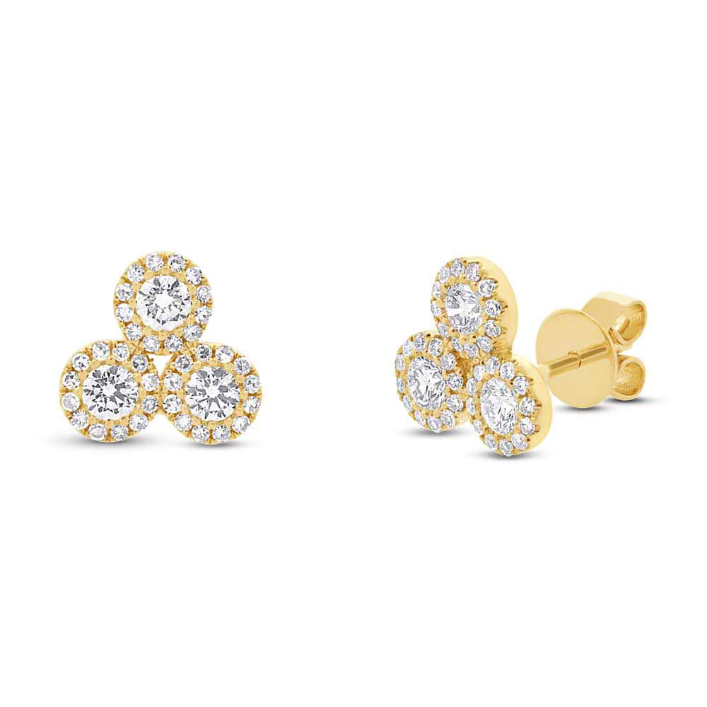 0.68ct 14k Yellow Gold Diamond Earrings