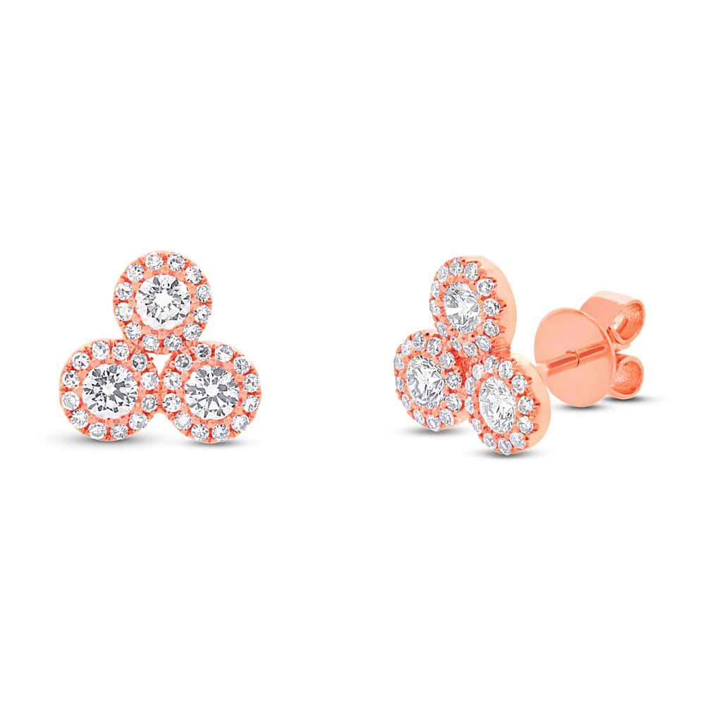 0.68ct 14k Rose Gold Diamond Earrings